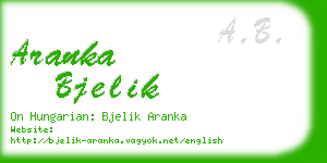 aranka bjelik business card